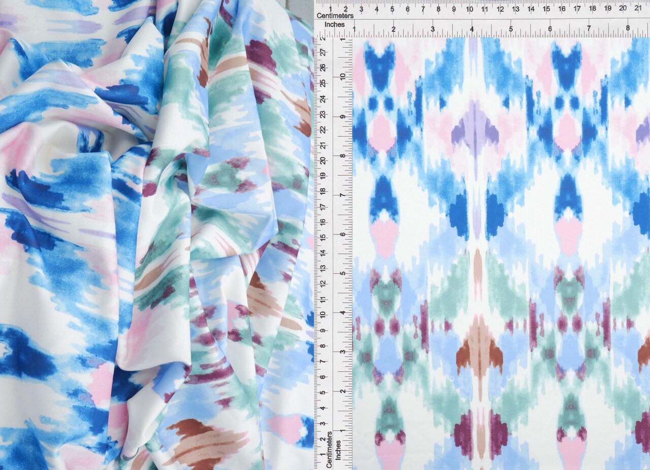 1 Yard DTY Aztec Tribal Digital Print Fabric 58/60" Wide Soft Stretch Polyester Spandex Blend